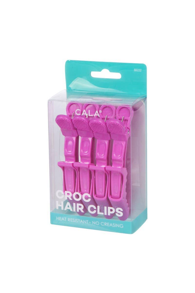 Purple 4pc Croc Hair Clips
