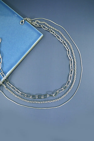 Silver Multi-Layer Chain Necklace