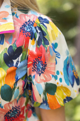 Painted Garden Quarter Zip Top