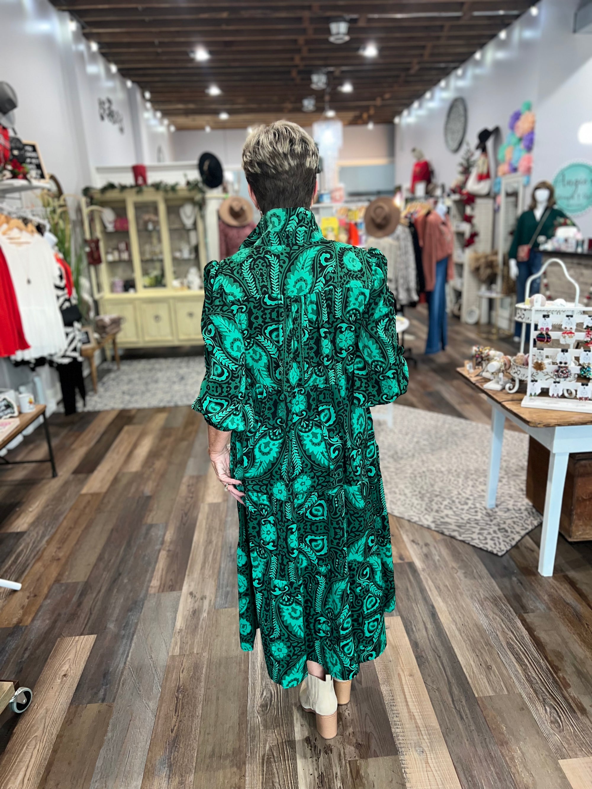 Paisley Tiered Midi Dress
