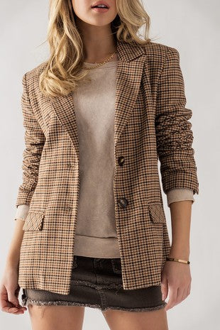 Brown Houndstooth Blazer
