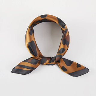 Leopard Print Square Bandana Scarf