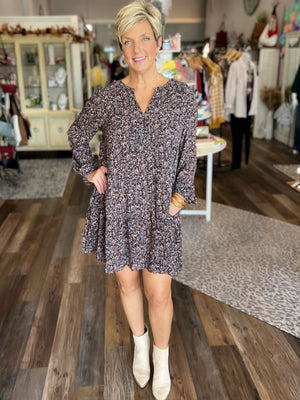 See You In My Dreams Floral Dress in Brown
