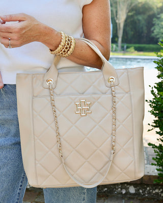 KInzley Tote Nude Quilted