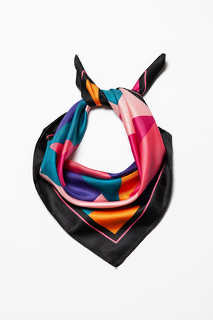 Color Block Silky Bandana Scarf