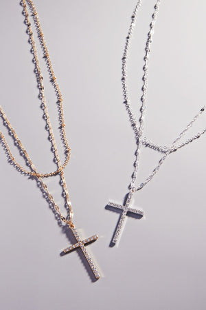 Cross Pendant Layered Necklace