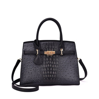 Virginia Ostrich Embossed Satchel