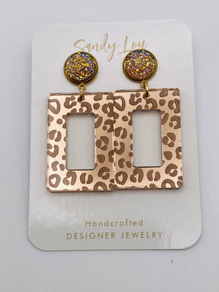 Leopard Luxe Mirror Earrings