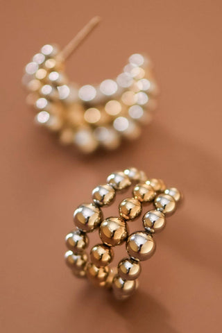 Waterproof Two-Toned Hoop Earrings