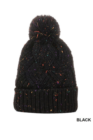 Cozy Confetti Pom Pom Beanie