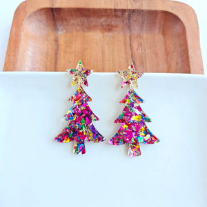 Confetti Christmas Tree Earrings