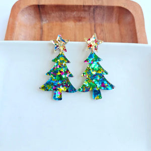 Confetti Christmas Tree Earrings