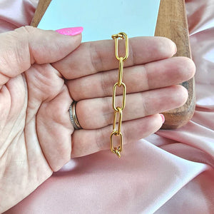 Luxe Gold Chunky Paper Clip Bracelet