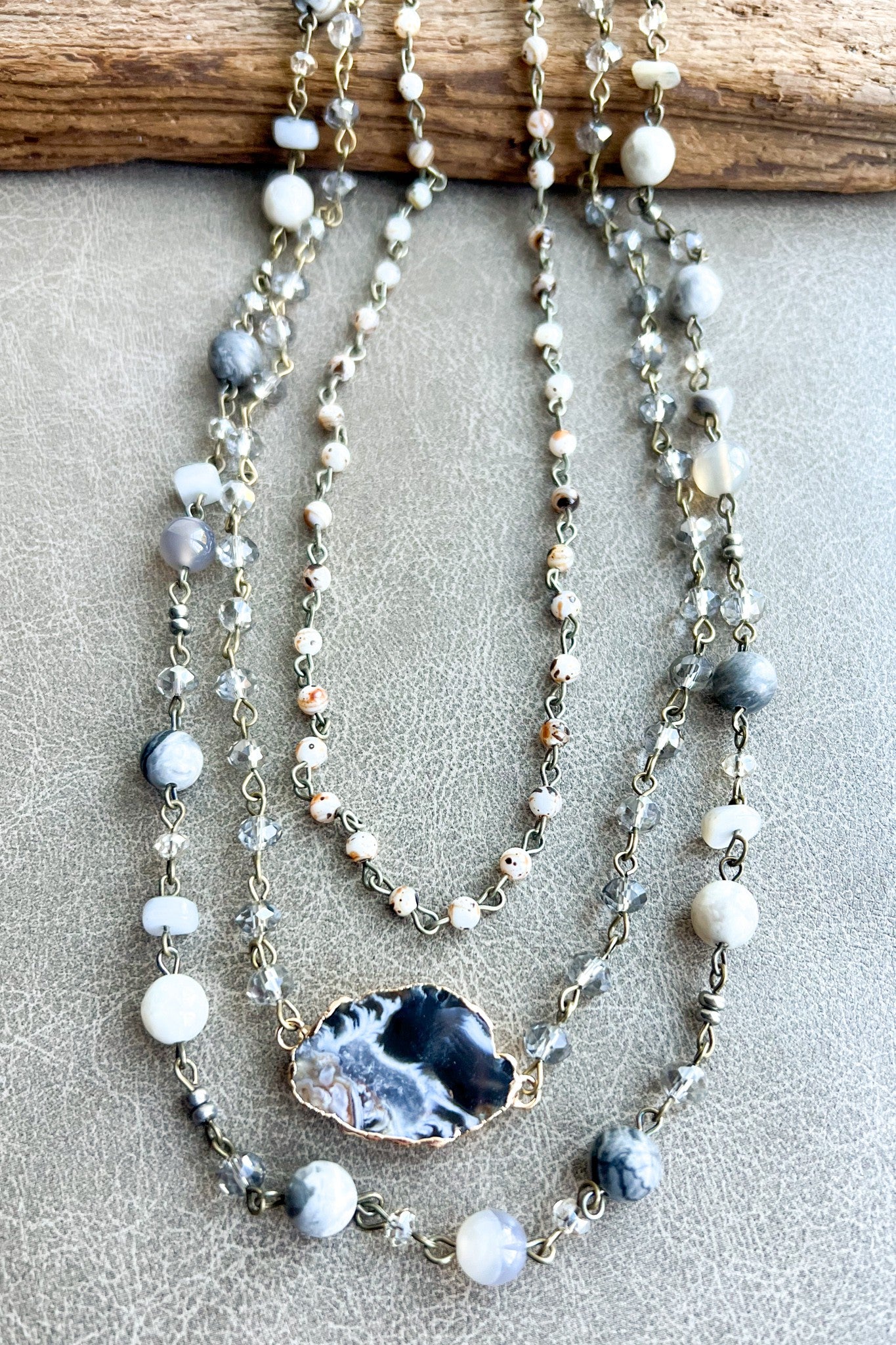 Florence Necklace in Grey