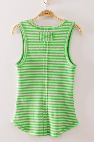 Lime Twist Ribbed Tank