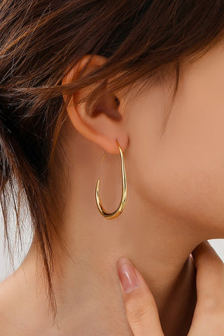 Oval Hoop Earrings - Waterproof & Tarnish-Free