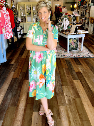 Sweet Florals of Spring Tie Front Dress