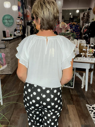 Everyday Grace Layered Sleeve Top in White