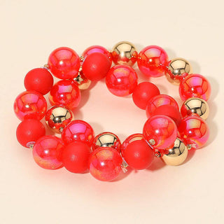 Chunky Ball Beaded Stretch Bracelets