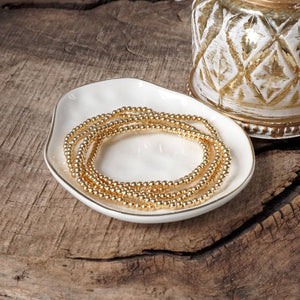 Dainty Gold Beaded Bracelet Stack – Set of 5