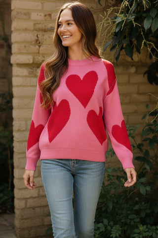 Valentine’s Day Heart Jacquard Sweater