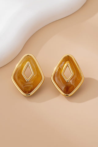 Gold Rimmed Studs in Brown or Pink