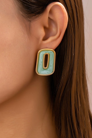 Geometric Enamel Earrings