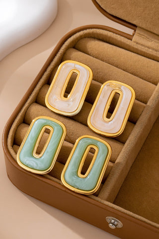 Geometric Enamel Earrings