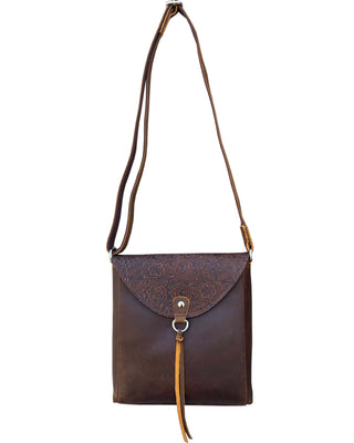 Vintage leather crossbody shoulder bag with adjustable strap