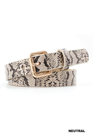 The Everyday Edge Snakeskin Belt – Neutral