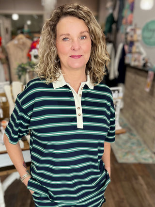 The Match Point Stripe Knit Top (Matching Shorts Sold Separately)