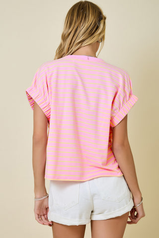 Pink Lemonade Stripe Tee