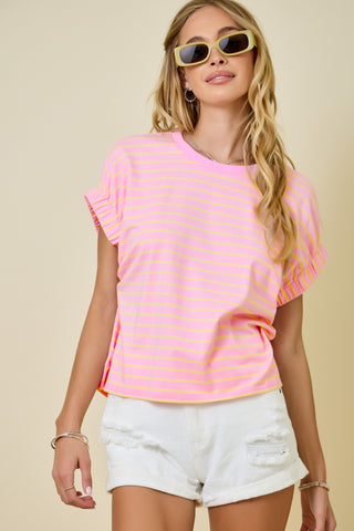 Pink Lemonade Stripe Tee