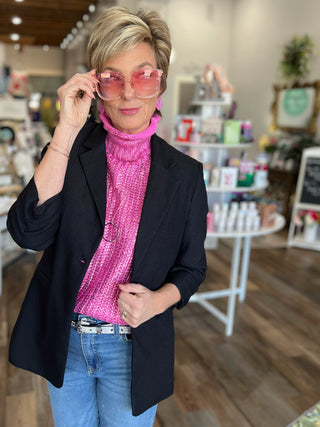 The Heart-Stealer Metallic Turtleneck