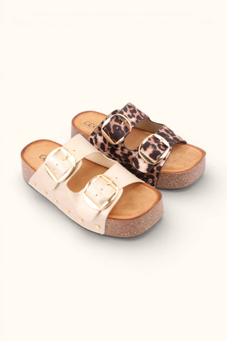 Nancy Double Buckle Platform in Leopard