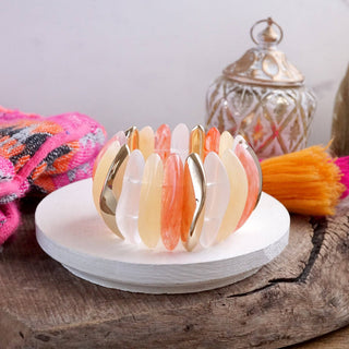 Bold Statement Stretchy Acrylic Bracelet – Neutrals or Pastels