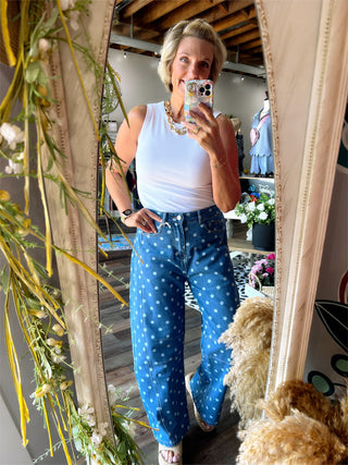 Darling Dot Barrel Jeans