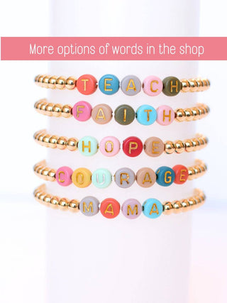 TEACH Letter Gold Bead Bracelet – Thank you teacher Jewelry