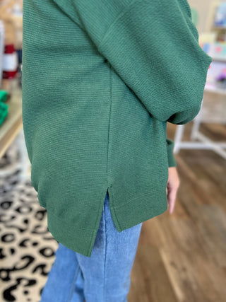 Long Sleeve Round Neck Layering Top –  Black or Green