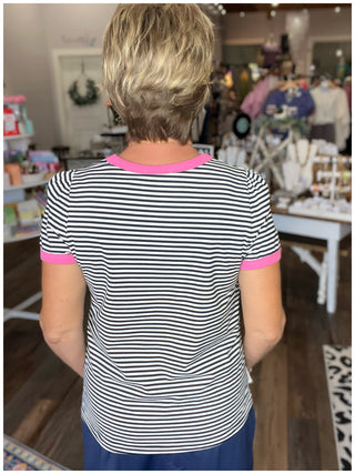 Off the Cuff Short Sleeve Striped Top