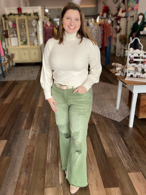 High Turtleneck Knit Top