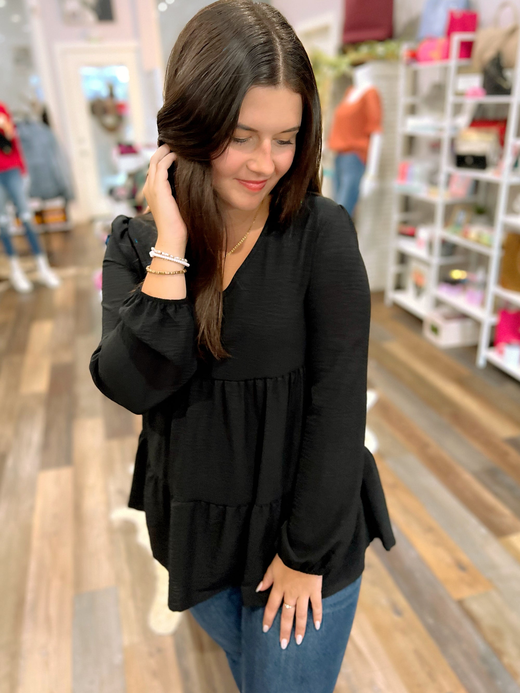 Lucy Long Sleeve Tiered Top