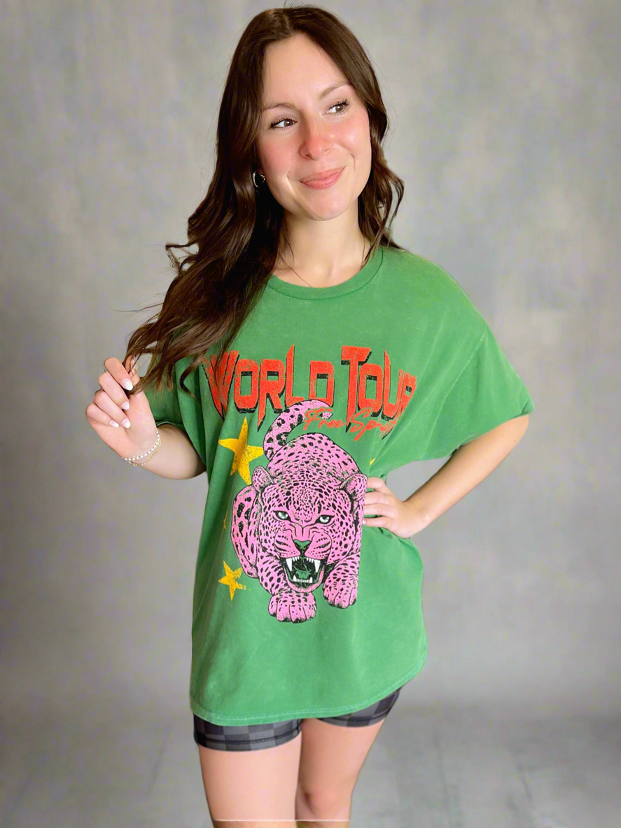 World Tour Leopard Mineral Tee