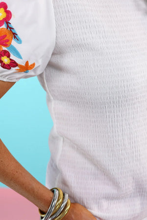White Sands Embroidered Top