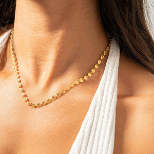 Sunburst Chain Necklace - 18K Gold PVD Stainless Steel