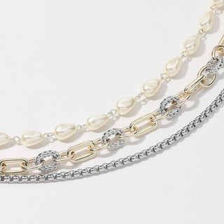 Two Tone Chunky Chain Box Necklace
