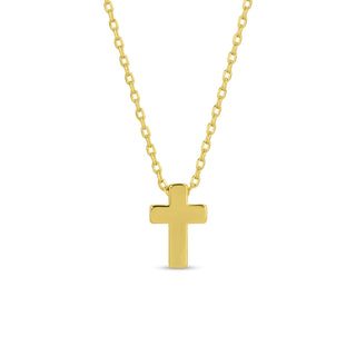 Simple Cross Necklace in Gold or Silver