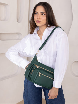 Nicole Multi-Zip Crossbody w/ Side Pockets