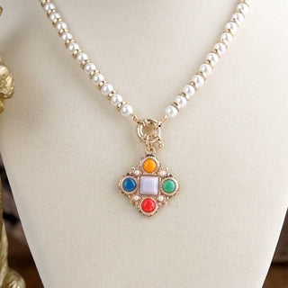 Pearl Cross Pendant Necklace – Pearl Mosaic