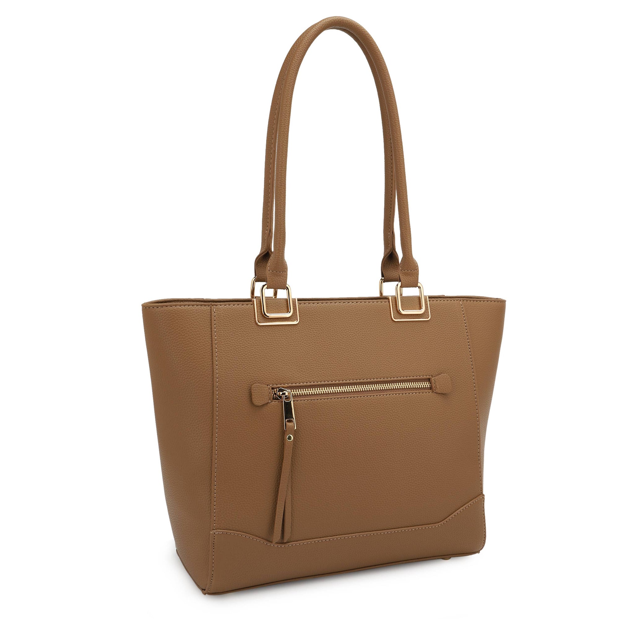 Brooke Tote Bag with Front Zipper DetailL